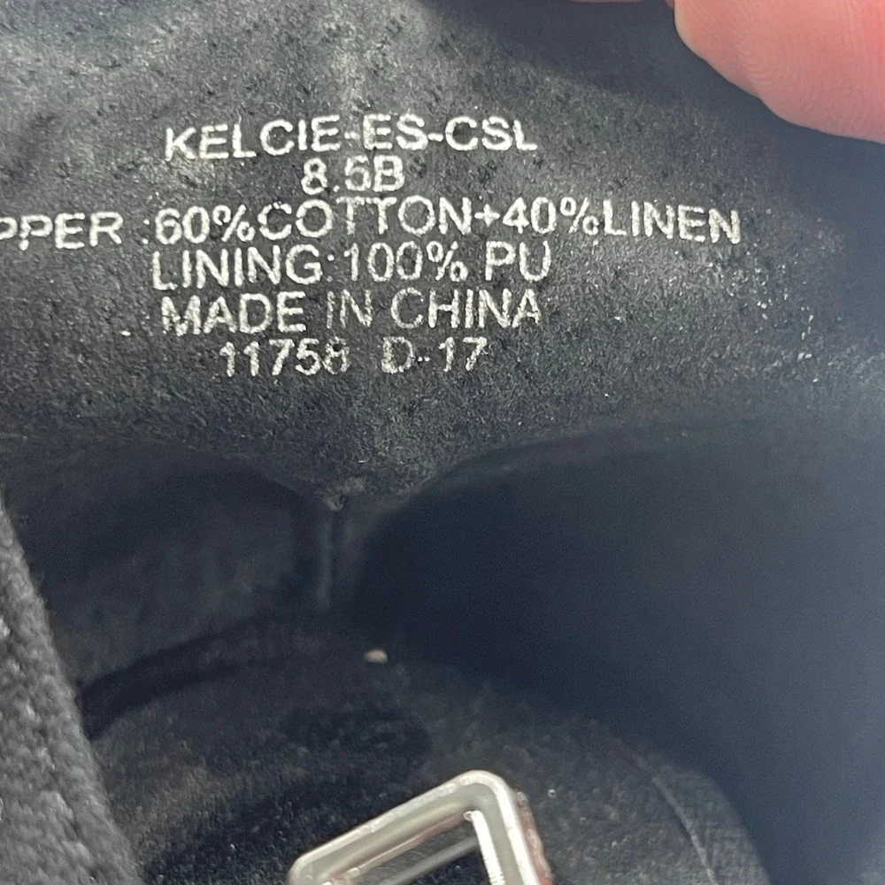Lauren Ralph Lauren Kelcie Black Espadrille Wedge Heel‎ Sandals 8.5 B